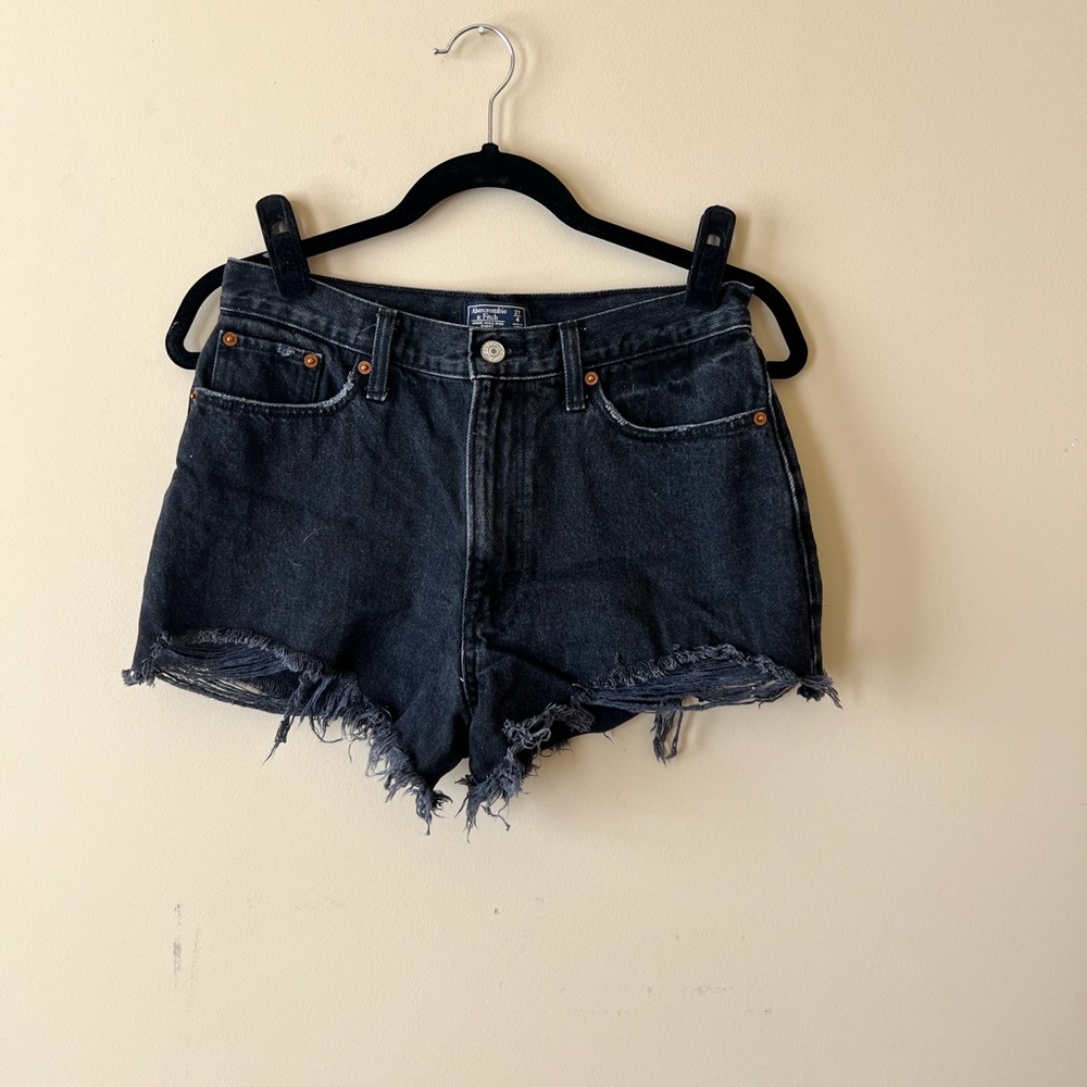 Abercrombie & Fitch black denim shorts